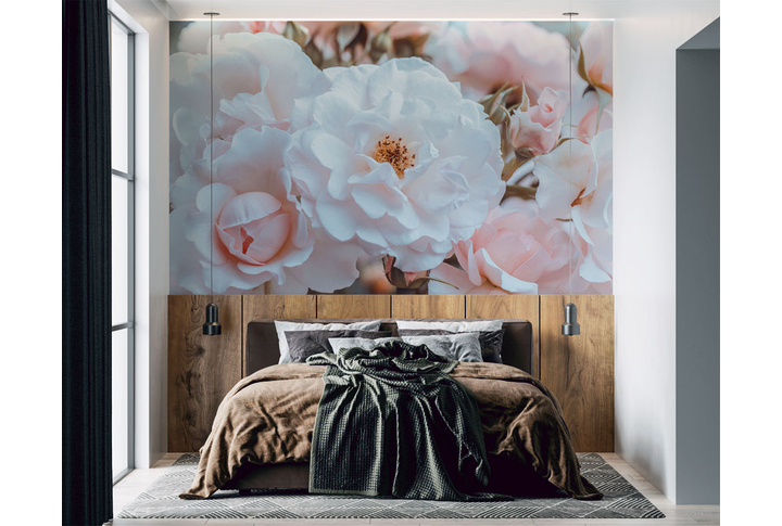 Фотообои «Розы-нежность» в интерьере