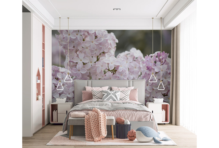 Фотообои «Сирень макро» в интерьере