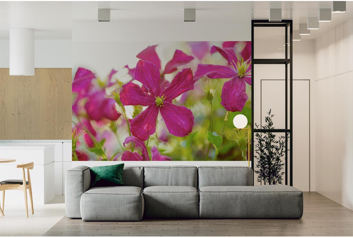 Фотообои «Красные цветы» в интерьере