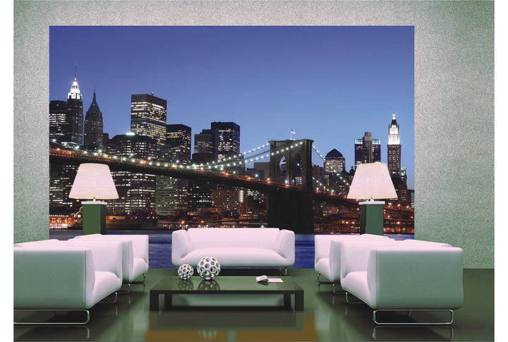 Фотообои «Ночной Нью-Йорк» в интерьере