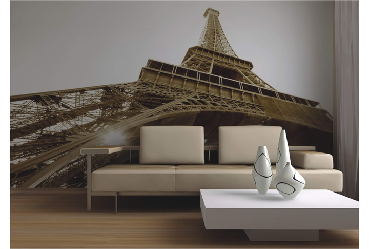 Фотообои «Эйфелева башня в Париже сепия» в интерьере