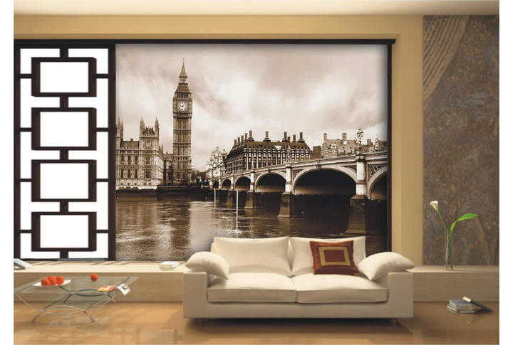 Фотообои «Биг-Бен в Лондоне сепия» в интерьере