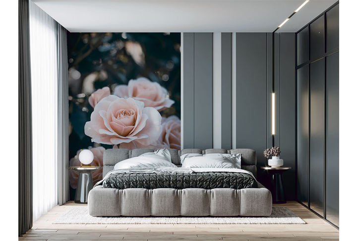 Фотообои «Цветущие розы» в интерьере