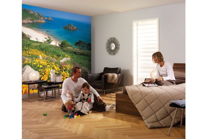 Фотообои «Portelet Bay» (Бухта Портелет) в интерьере