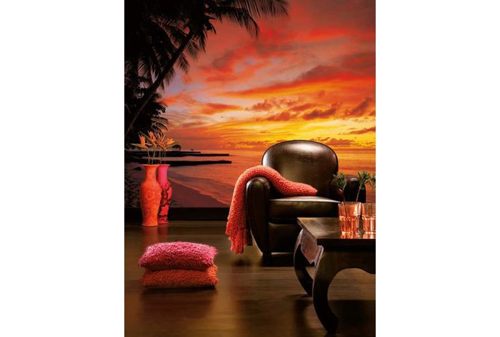 Фотообои «Tobago Sunset» (Закат на Тобаго) в интерьере