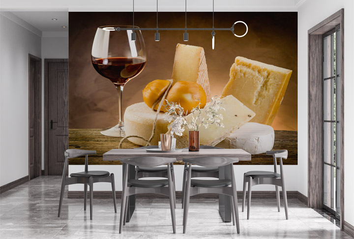 Фотообои Вино, Сыр