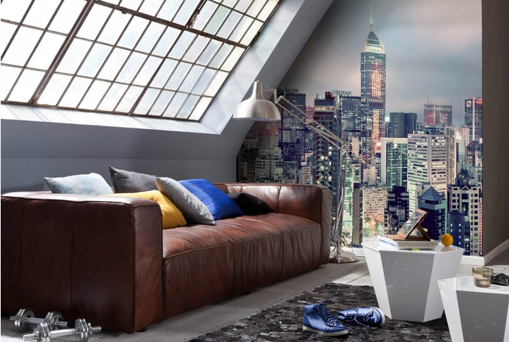 Фотообои «Skyline» (Линия Горизонта) в интерьере