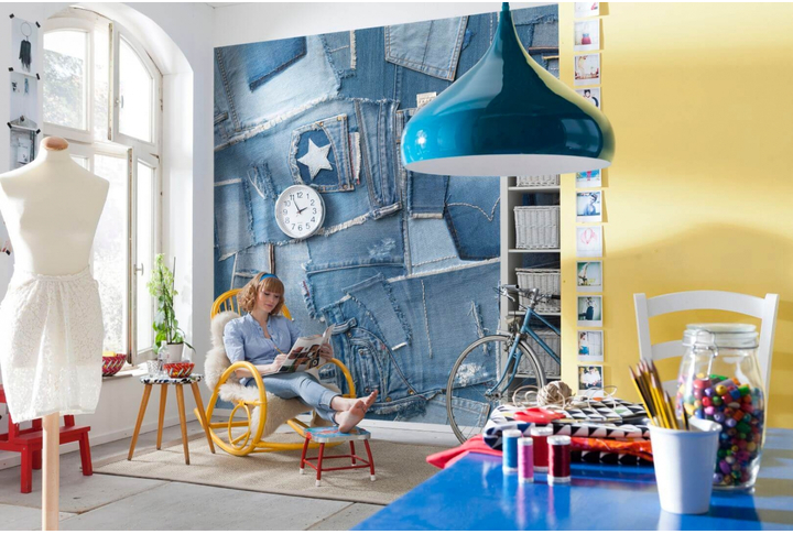 Фотообои «Jeans» (Джинса) в интерьере