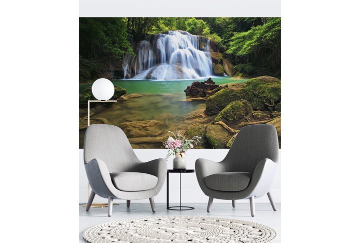 Фотообои «Водопады в тропиках» в интерьере