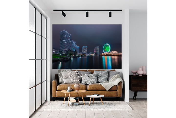 Фотообои «Ночной город в Японии» в интерьере