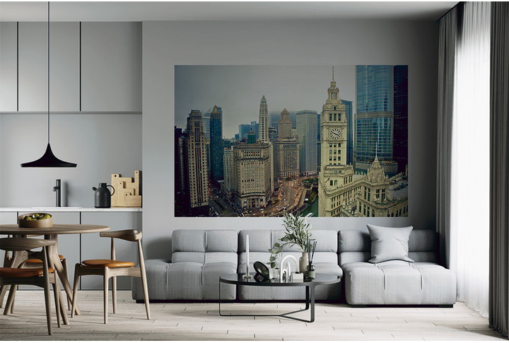 Фотообои «Небоскребы города Чикаго» в интерьере