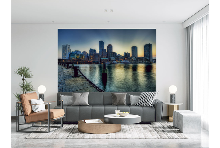 Фотообои «Город Бостон» в интерьере