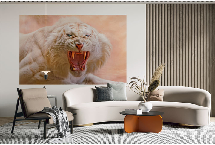 Фотообои «Тигр альбинос» в интерьере