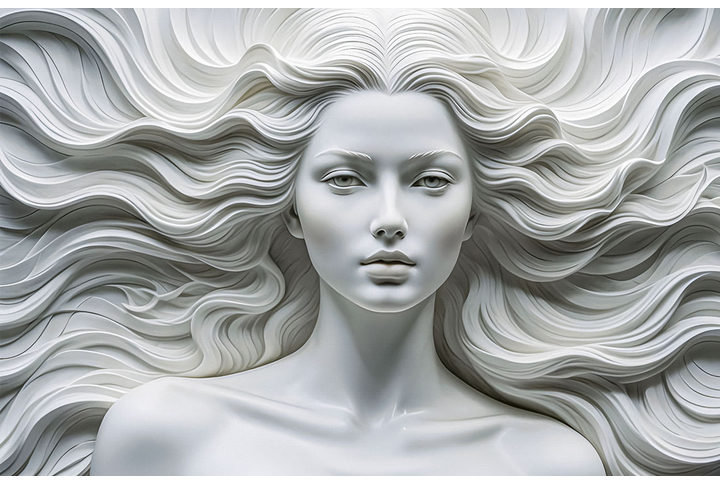 Фотообои «Девушка с объемными волосами»