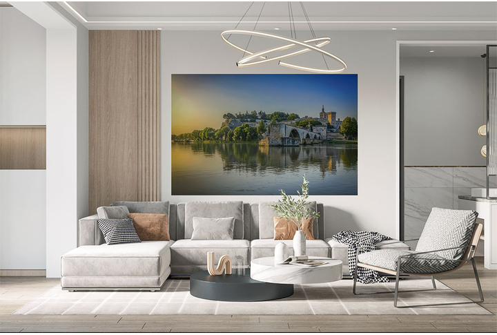 Фотообои «Рассвет над старым городом» в интерьере