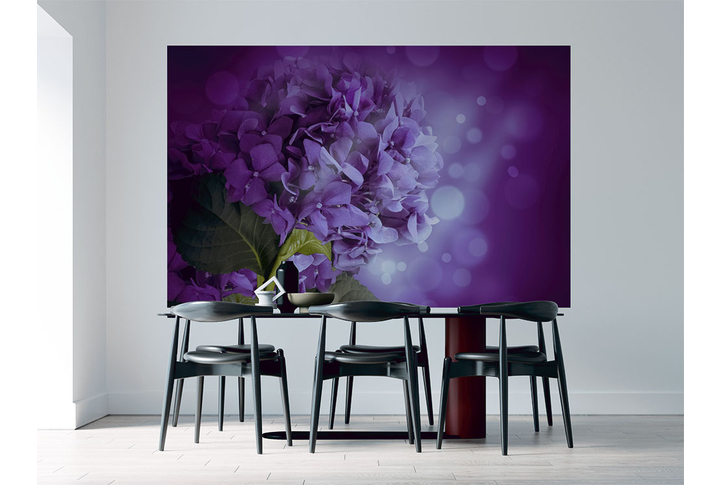 Фотообои «Фиолетовая гортензия» в интерьере