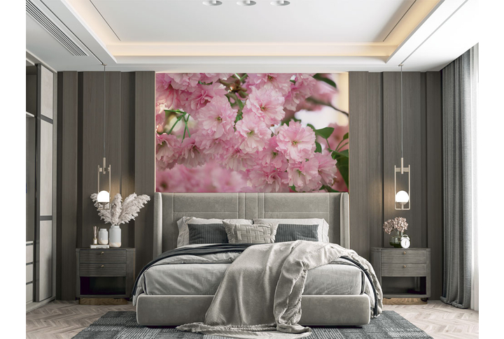Фотообои «Ветки нежной сакуры» в интерьере
