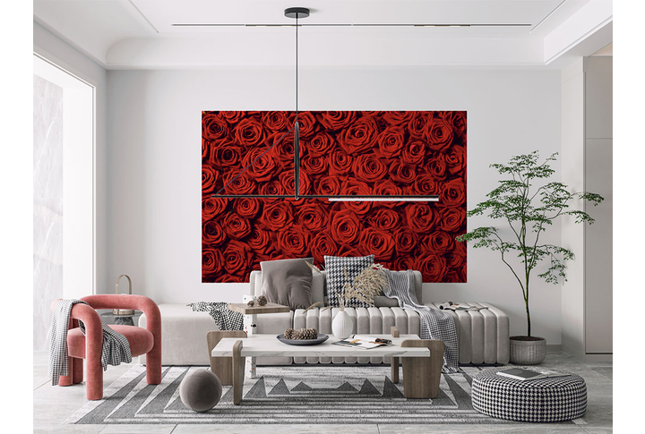 Фотообои «Красные цветы розы» в интерьере
