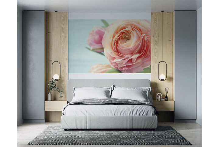 Фотообои «Большой цветок розового пиона» в интерьере