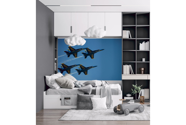 Фотообои «Парад самолетов истребителей» в интерьере