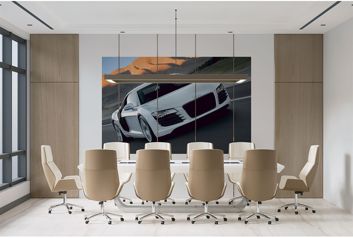 Фотообои «Белая машина на дороге» в интерьере