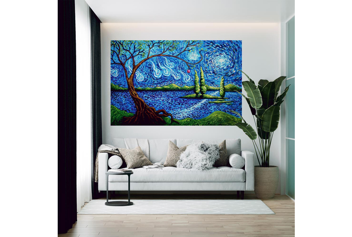 Фотообои «Звездная ночь, абстракция» в интерьере