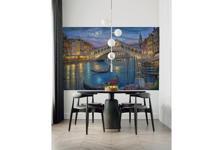 Фотообои «Картина ночная Венеция» в интерьере