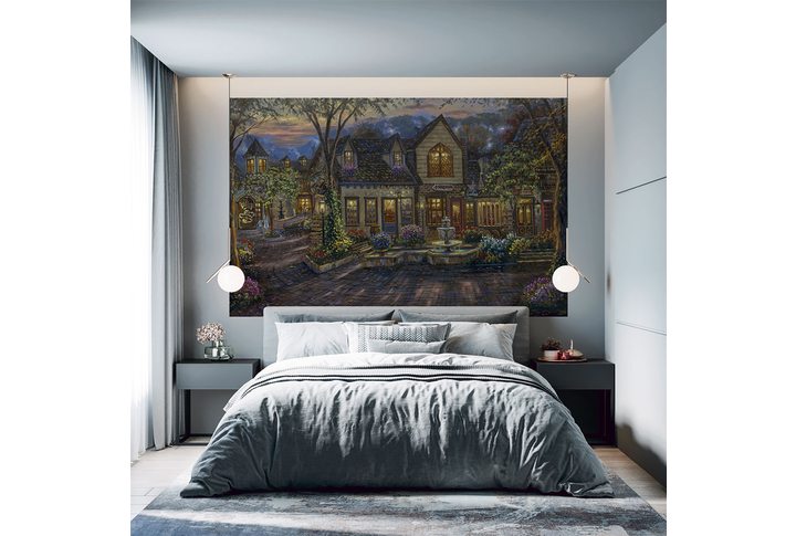 Фотообои «Картина старый город» в интерьере