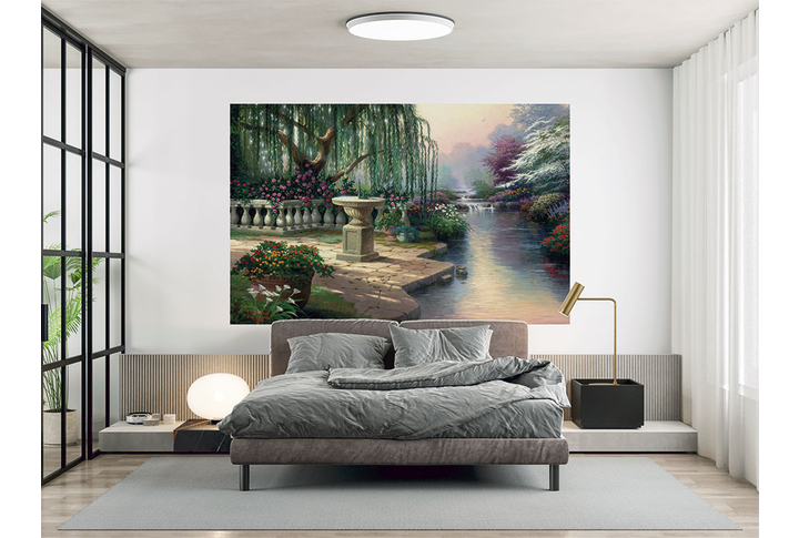 Фотообои «Сад у реки» в интерьере