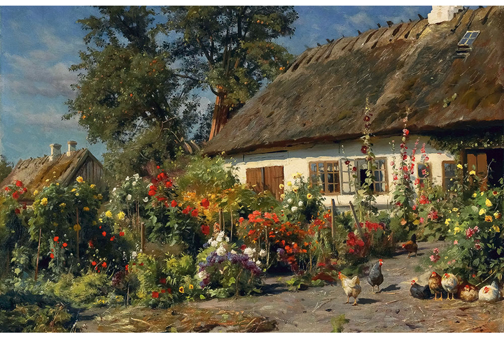 Фотообои «Деревенский пейзаж под живопись»