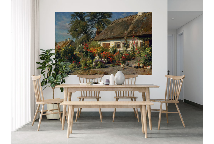 Фотообои «Деревенский пейзаж под живопись» в интерьере