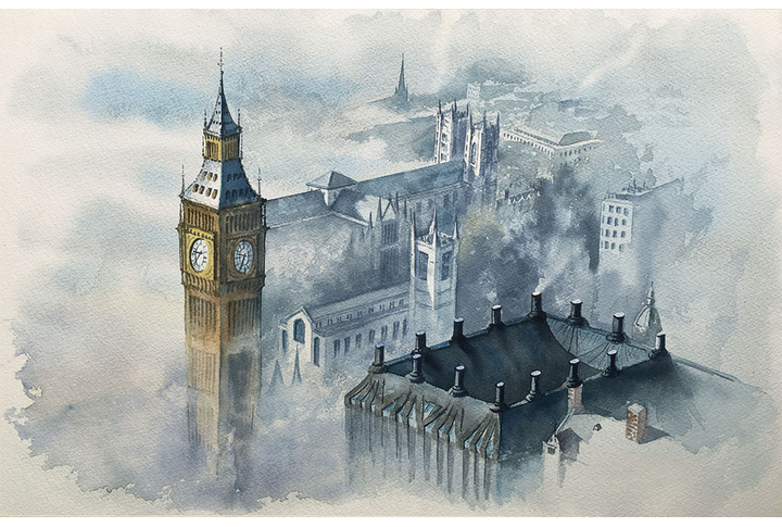 Фотообои «Лондон-акварель»