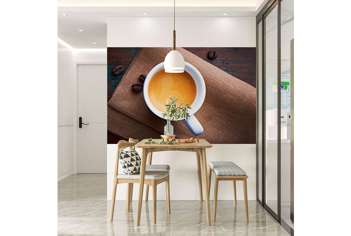 Фотообои «Чашка горячего кофе» в интерьере