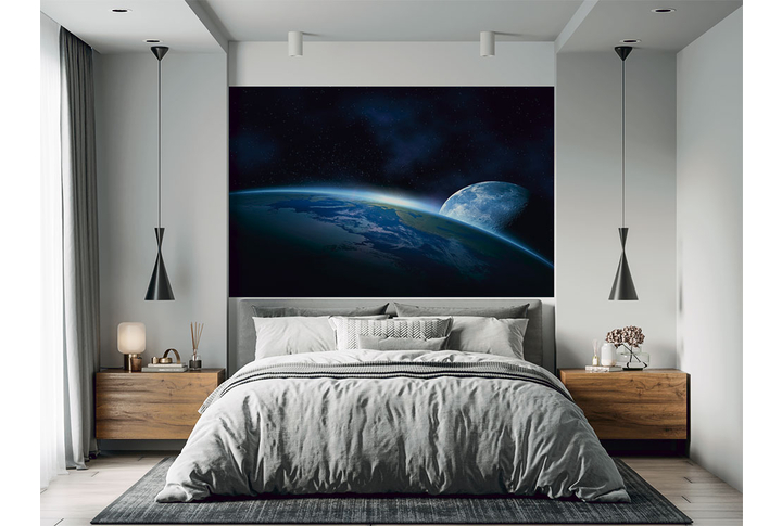 Фотообои «Вид на Землю из космоса» в интерьере