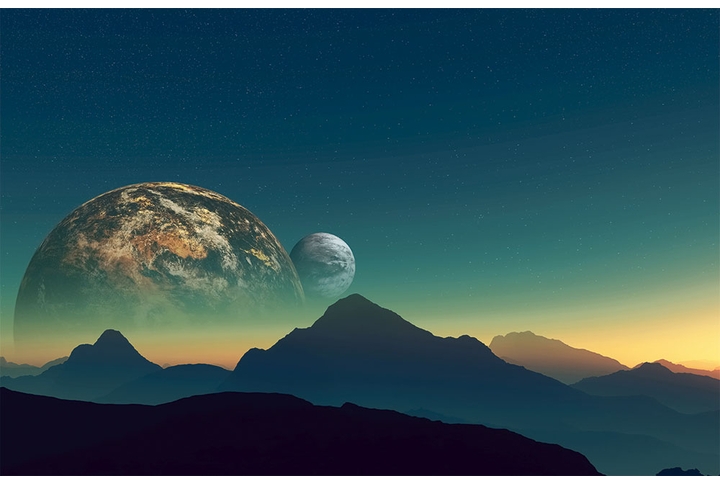 Фотообои «Космический пейзаж на далекой планете»