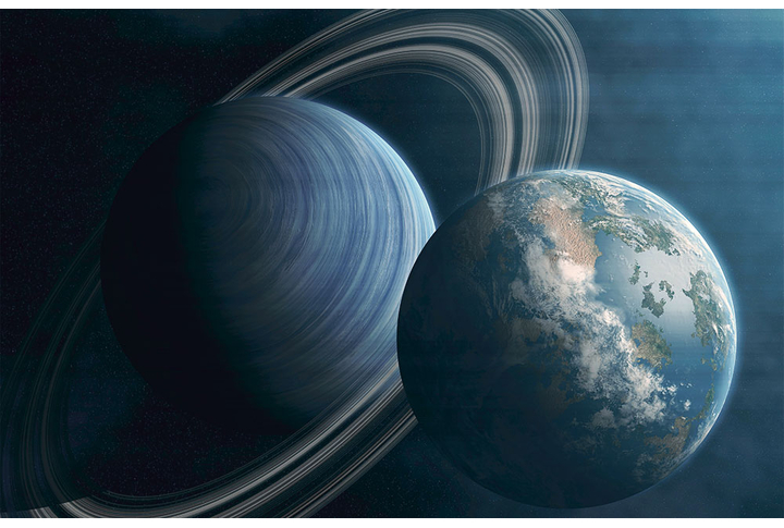 Фотообои «Две планеты в космосе»