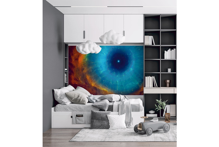 Фотообои «Космическая туманность» в интерьере