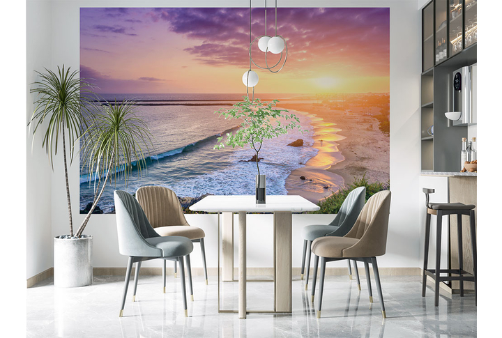 Фотообои «Закат над морем, природа» в интерьере