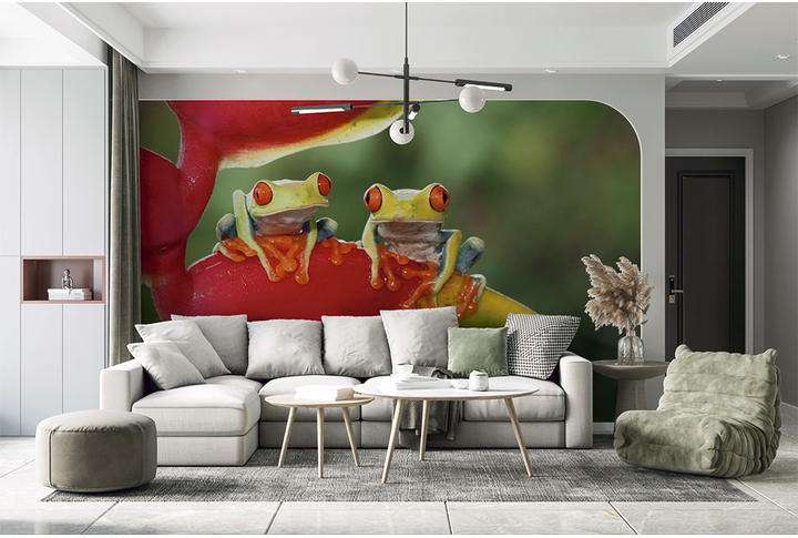 Фотообои «Лягушки на цветке» в интерьере