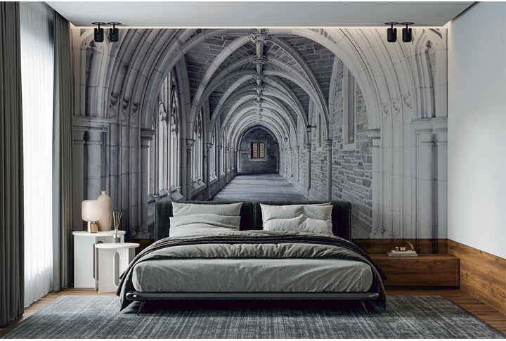 Фотообои «Арочный тоннель в замке» в интерьере