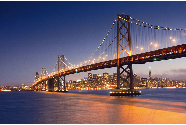 Фотообои «Городской мост в Сан-Франциско в свете ночных огней»