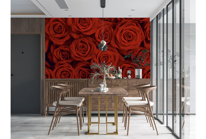 Фотообои «Розы красные» в интерьере