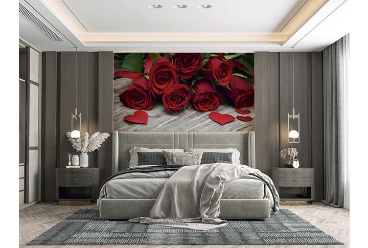Фотообои «Красивый букет красных роз» в интерьере