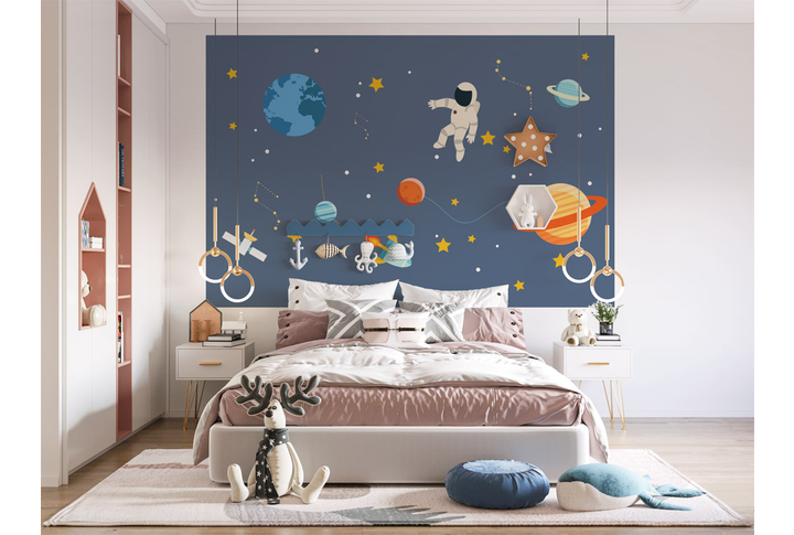 Фотообои «Детский космос» в интерьере