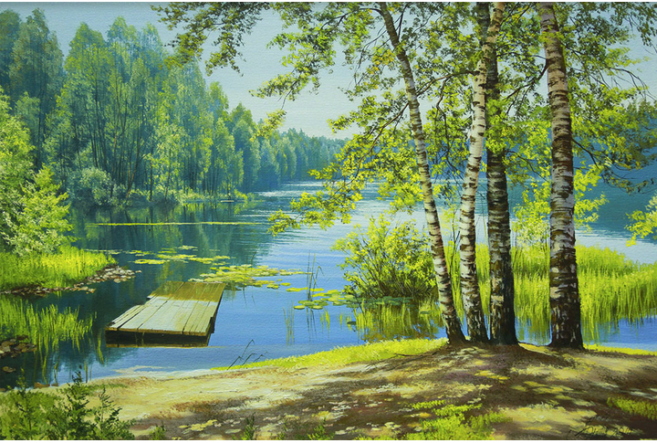 Фотообои «Природа - Березы у реки»