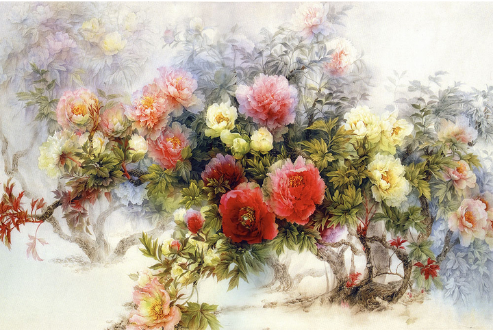 Фотообои «Пионы в японском стиле»