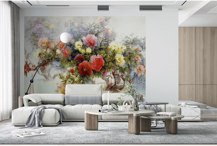 Фотообои «Пионы в японском стиле» в интерьере