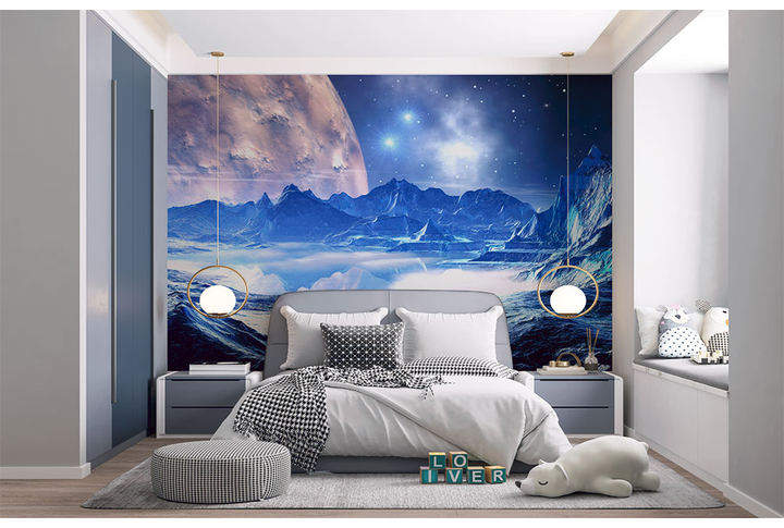 Фотообои «Космос - Пейзаж далекой планеты» в интерьере