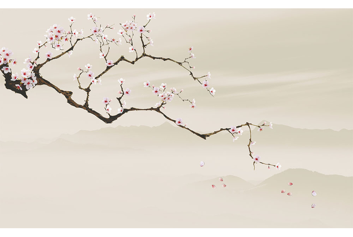 Фотообои «Веточка сакуры в китайском стиле»