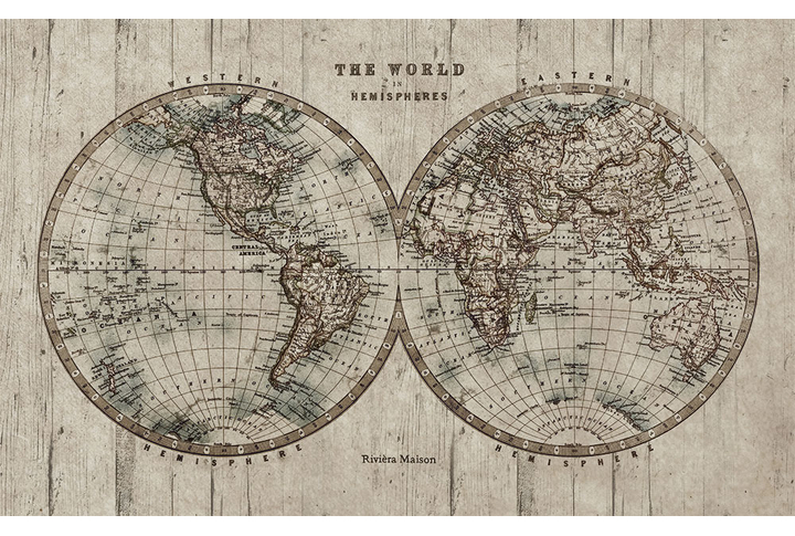 Фотообои «Карта мира на старых досках»